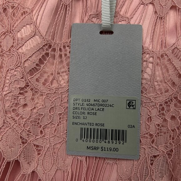 Preston & York Felecia Short Sleeve Lace Sheath Dress Women's Size 12 Pink NWT - Picture 6 of 12